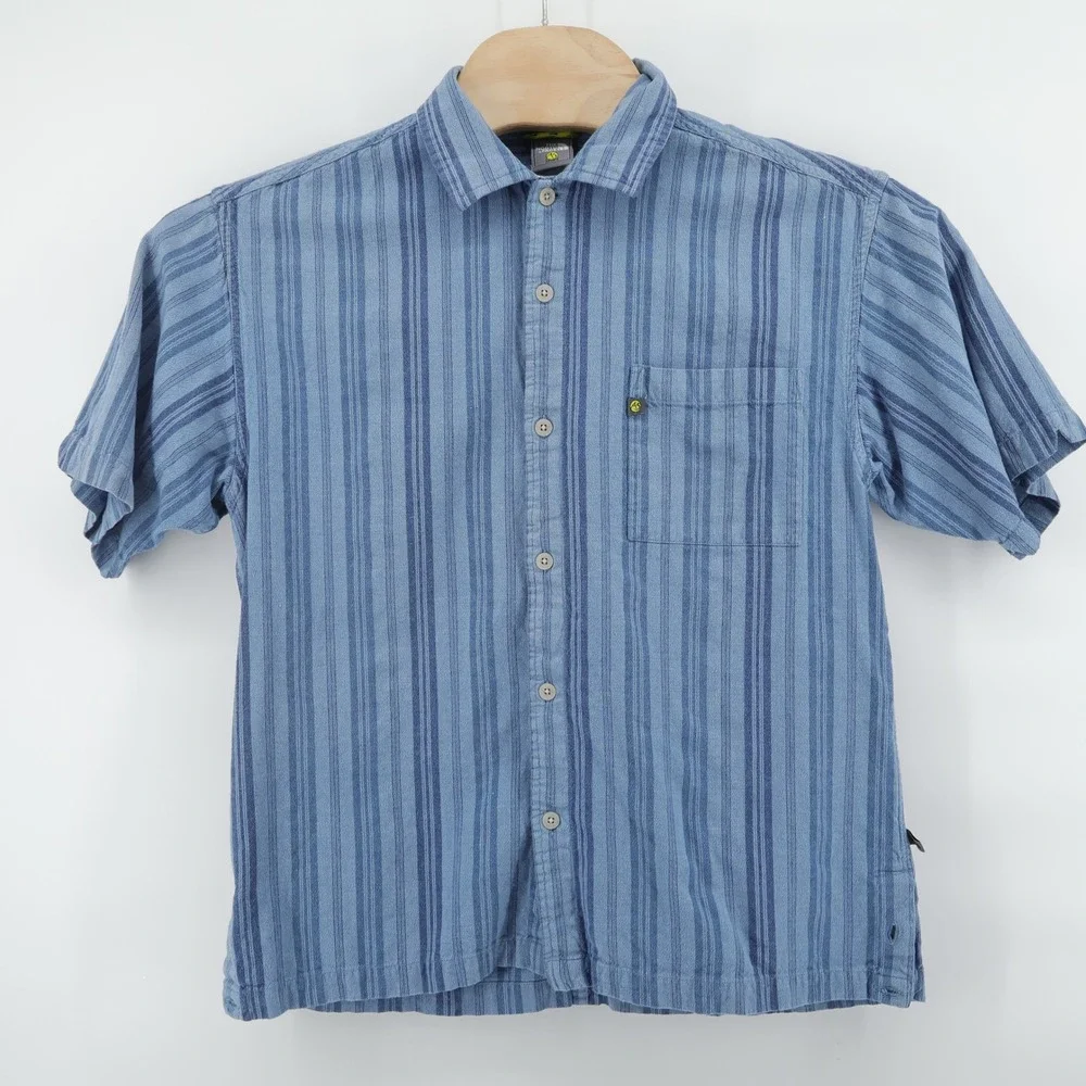 The North Face Lot of 2 A5 Series Mens M Short Sleeve Striped‎ Button Up Shirt